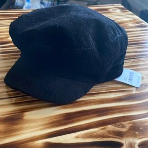 Newspaper boy hat corduroy black